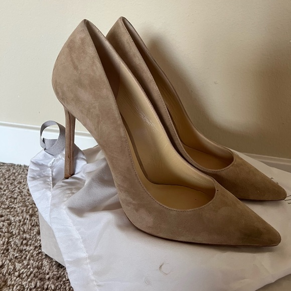 Jimmy Choo Romy 100 Suede 247 nude. Size 40.5 (10) - Picture 5 of 6